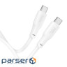 Кабель HOCO X93 Type-C to Type-C 240W, 2m, TPE, TPE connectors, White (6931474790743)