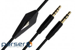 Кабель AUX Audio TRRS - TRS 3.5 мм Male/Male з мікрофоном 1.2м чорний (B00665) (B00665)