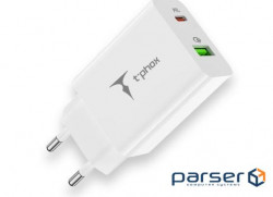 Charger T-Phox Speedy 20W 2Ports Type-C+USB Charger (White) (Speedy 20W PD+USB)