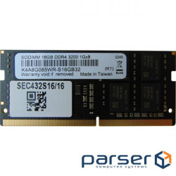 Модуль пам'яті SAMSUNG SO-DIMM DDR4 3200MHz 16GB (SEC432S16/16)