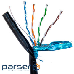 Кабель мережевий FTP 305м , cat.5e, CU, 4*2*0,51, PVC+PE, outdoor, black GEAR (GEC-FTPCUOUT051305)