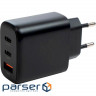 Зарядний пристрій Vinga GaN 65W PD+QC 2C1A ports Wall Charger (VCPCHCCA65B)