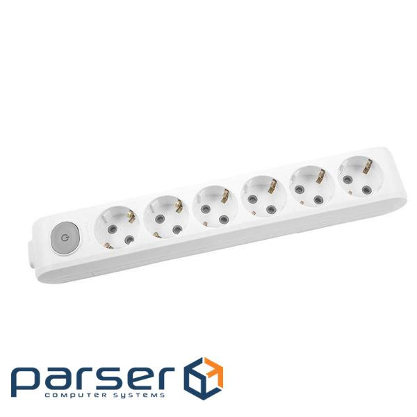 Колодка Panasonic X-tendia із заземленням 6 гнізда, з захистними шторками,з вимикач (WLTA04602GR-UA) (WLTA04602GR-UA)