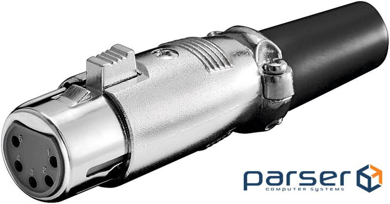 Роз"єм XLR 5p-конектор,/F штекер кабельний Gold,металік (75.01.1961-1) (75.01.1961-1)