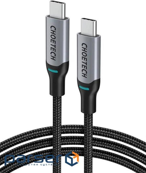 Дата кабель USB-C to USB-C 1.8m USB 2.0 100W Choetech (XCC-1002-GY)