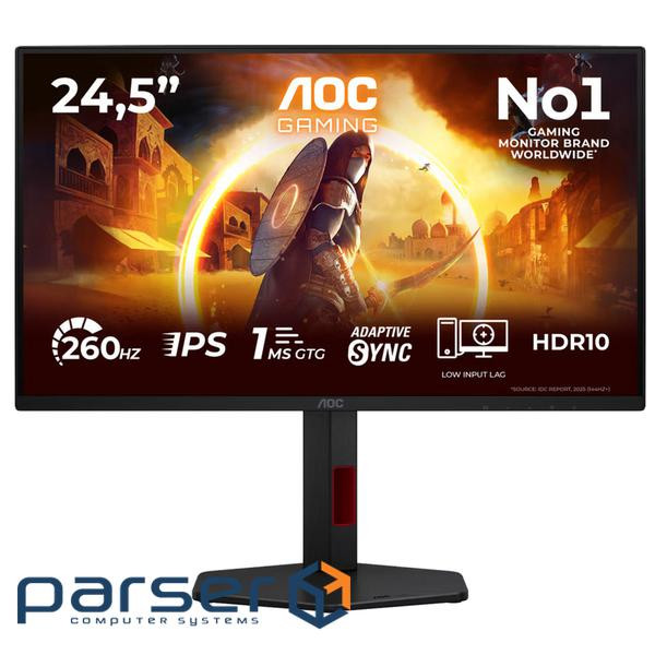 Монiтор TFT AOC 24.5" 25G4ZR IPS FHD 300nit 240Hz 2*HDMI DP Pivot Black
