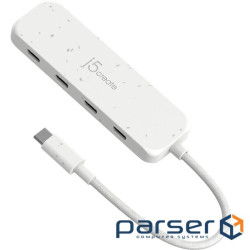 Хаб J5create JCH345EW-N USB-C на 4 USB-С, Білий
