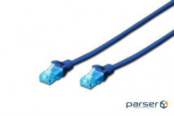 Patch cord Digitus UTP, CAT 5e, 5м, AWG 26/ 7, CCA, PVC, синий (DK-1512-050/B)