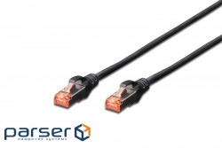 Патч-корд 2м , SFTP, cat.6, AWG 27/7, CU, LSZH, black Digitus (DK-1644-020/BL)