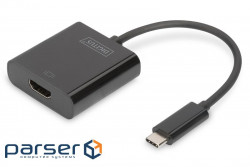 Переходник USB-C to HDMI UHD 4K, M/F, 0.15 m Digitus (DA-70852)