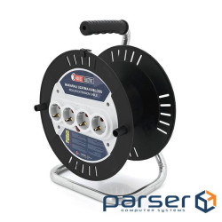 Котушка для подовжувача до 50м без кабелю на 4 гнізда із заземленням, контактна група - ла (YT33974) (YT33974)