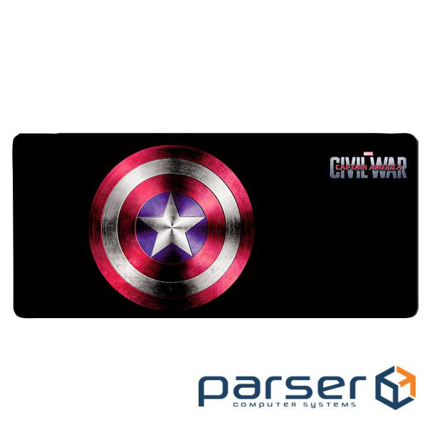Коврик 300*800 тканинний Captain America з боковою прошивкою, толщина 3 мм, Пакет (MA114)