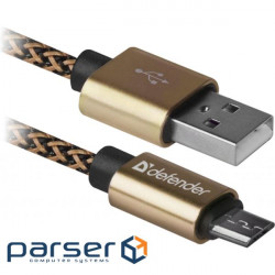 Date cable USB 2.0 AM to Micro 5P 1.0m USB08-03T gold Defender (87800)