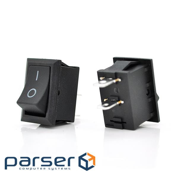 Перемикач ON-OFF KCD1-101, 250VAC / 6A, 2 контакти, Black, Q200 (KCD1-101 6A)