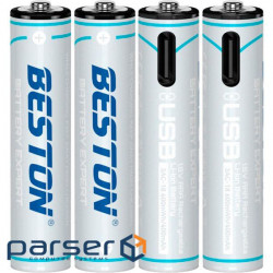 Акумулятор Beston AAA USB Type-C 400mah 1.5V Li-ion * 4 (3AC-18/AA620272)