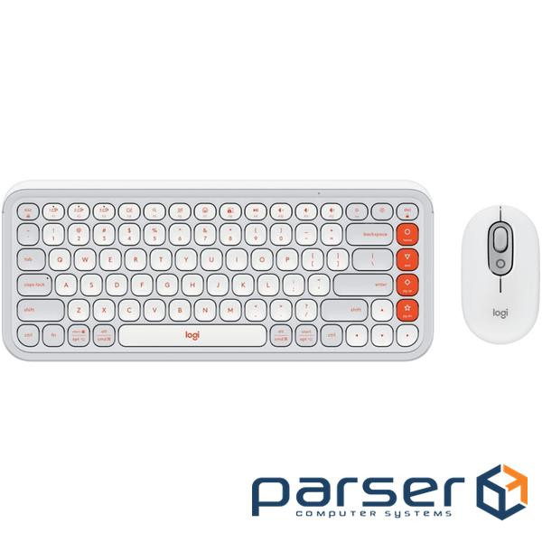 Комплект (клавіатура, миша) бездротовий Logitech Pop Icon Combo Off White (920-013141)