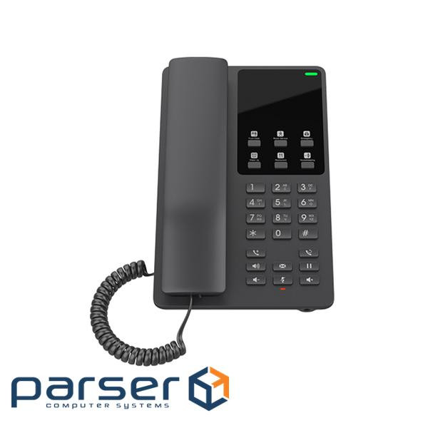 Grandstream GHP621W, Black Compact Hotel IP Phones, 2 lines, 2 SIP accounts, One 10/100 Mbsps Ethern