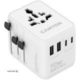 CANYON Travel Adapter OnTour 20 EU/UK/US/AUS 70W  White (CNS-TA70W1006W)