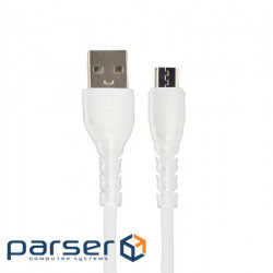 Date cable USB 2.0 AM to Micro 5P 3A white Proda (PD-B47m-WHT)