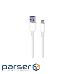 Дата кабель USB 2.0 AM to Micro 5P 1.0m Glow white 2E (2E-CCAM-WH_)