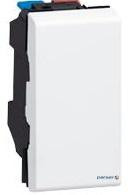 Вимикач кнопковій (без фіксації) 1- клавішній 6А, 250В безгвінтовімі зажимами (1 модуль) бі (077030)