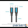 Кабель Vention Type-C USB - USB Type-C (M/M), TPE Round PD 100 W, 5 A, 1.5 м , Black (COTBG)