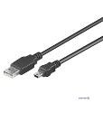Device cable USB2.0 A-mini 5p M/M 0.15m, AWG28 2xShielded D=4.0mm Cu, black (75.09.3228-1)