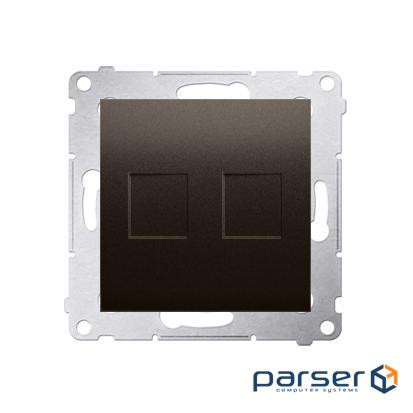 Адаптер информационный Premium 2xRJ45 Keystone, коричневий (DKP2.01/46)