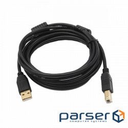 Кабель USB 2.0 AM / BM, 1.8m, 1 ферит, чорний, Пакет Q250 (YT-AM/BM-1.8B)
