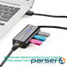 Merezhevy adapter with USB hub UGREEN USB 2.0 Hub with Fast Ethernet Adapter Black (20264)