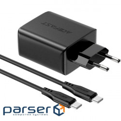 Зарядное устройство ACEFAST A13 Fast Charge Wall Charger PD65W (2xUSB-C+1xUSB-A) Black w/Ty (AFA13B)