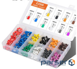 Набір клем / наконечників 600шт VE2508 (R-100, B-100, Y-50, Bl-50, O-50, P-50, G-50, W (VE2508(600)) VE2508 (R-100, B-100, Y-50, Bl-50, O-50, P-50, G-50, W (VE2508(600))