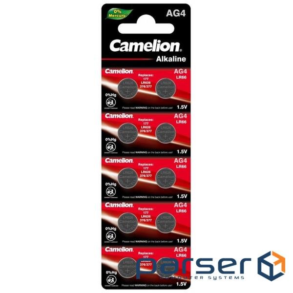 Батарейка AG4 / LR626 / LR66 / V4GA Alkaline * 10 Camelion (AG4-BP10)