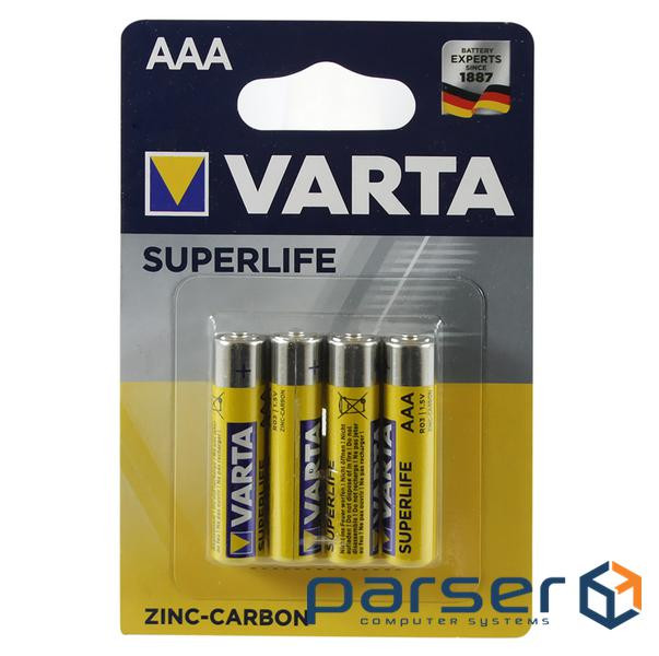 Батарейка Varta SUPERLIFE Zinc-Carbon R03 * 4 (02003101414)