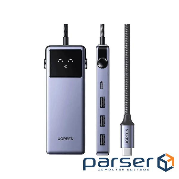 Концентратор Ugreen USB-C 7-in-1 3xUSB + 1xUSB-C + HDMI + RJ45 + PD 100W CM888 gray (45155)