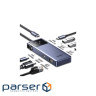 Концентратор Ugreen USB-C 7-in-1 3xUSB + 1xUSB-C + HDMI + RJ45 + PD 100W CM888 gray (45155)