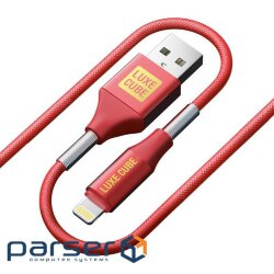 Luxe Cube Armored USB-Lightning Cable, 1m, Red (8886668686099)