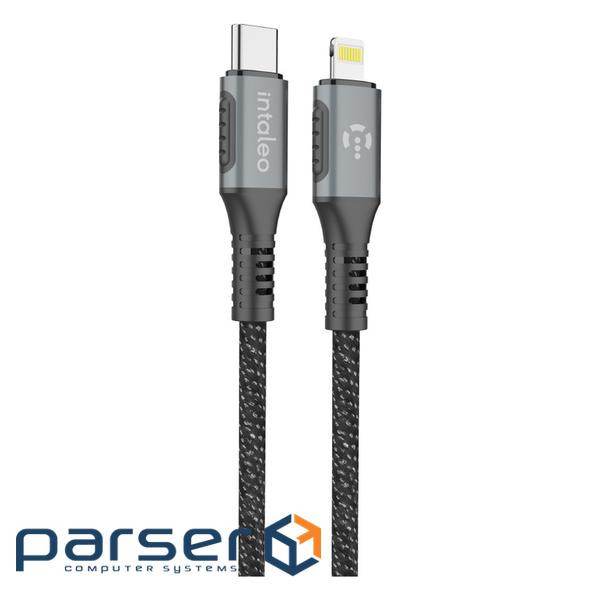 Дата кабель USB-C to Lightning 1.2m CBGPD30WTL1 30W grey Intaleo (1283126518089)