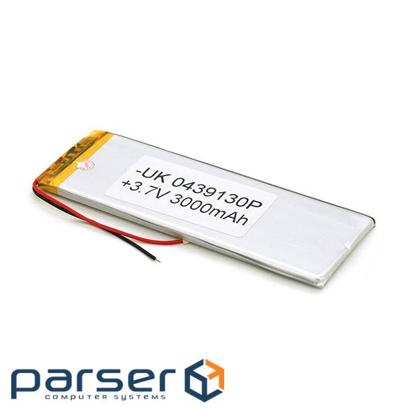 Літій-полімерний акумулятор 4*39*130mm (Li-ion 3.7В 3000мА&middot,год) (0439130) ) (0439130)