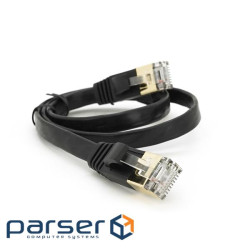 Патч-корд літій плоский WEEPDA, UTP, RJ45, Cat.7, 0.5m, Cu, чорний (PCMF-CU7 / 0.5Bk)
