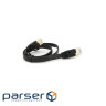 Патч-корд літій плоский WEEPDA, UTP, RJ45, Cat.7, 0.5m, Cu, чорний (PCMF-CU7 / 0.5Bk)