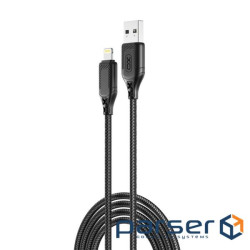 Кабель XO NB235 Zebra Series Braided USB - Lightning (M/M), 1 м, Black (6920680834211)