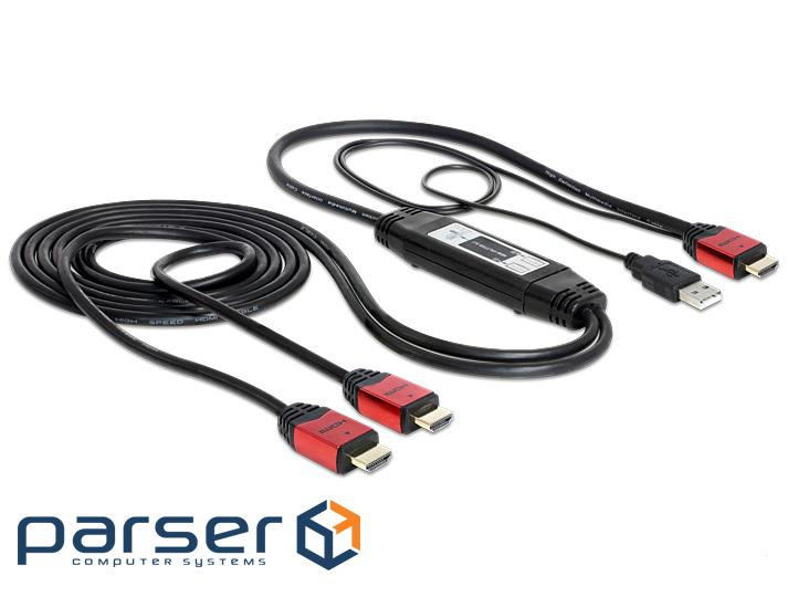 Перехідник моніторний Delock HDMI 1x2 (Splitter),Act 1080p USB-powered 2.0m (70.08.3279)