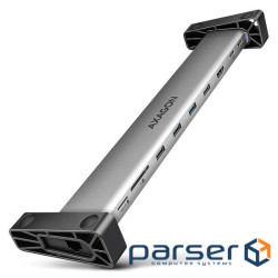 Хаб концентратор AXAGON HMC-10HLS USB-C 5Гбіт/с 9in1 hub, сірий