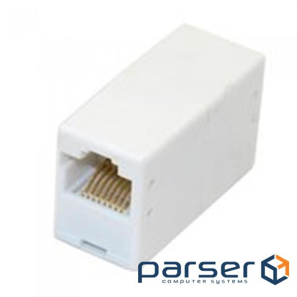 З'єднувач Voltronic RJ45 8P8C мама/ мама RJ45 для соединения кабеля, белый (11445)
