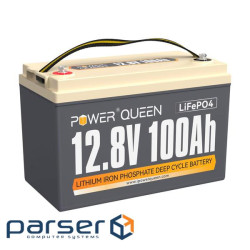 Акумуляторна батарея LiFePO4 Power Queen 12.8V 100Ah H190, 1280Wh, BMS 10 (PowerQueen-128V100Ah-H19)