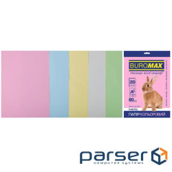 Папір Buromax А 4, 80g, PASTEL, 5colors, 20sh (BM.2721220-99)