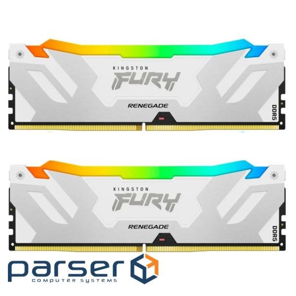 Модуль пам'яті KINGSTON FURY Renegade RGB White/Silver DDR5 8400MHz 48GB Kit 2x2 (KF584CU40RWAK2-48)