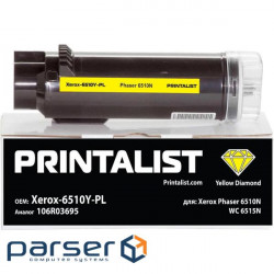 Тонер-картридж Printalist Xerox Ph6510N, WC 6515N, 106R03695 Yellow (Xerox-6510Y-PL)