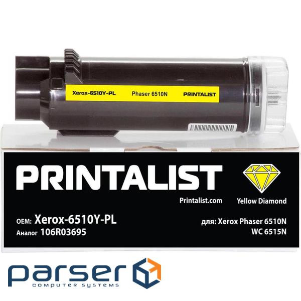 Тонер-картридж Printalist Xerox Ph6510N, WC 6515N, 106R03695 Yellow (Xerox-6510Y-PL)